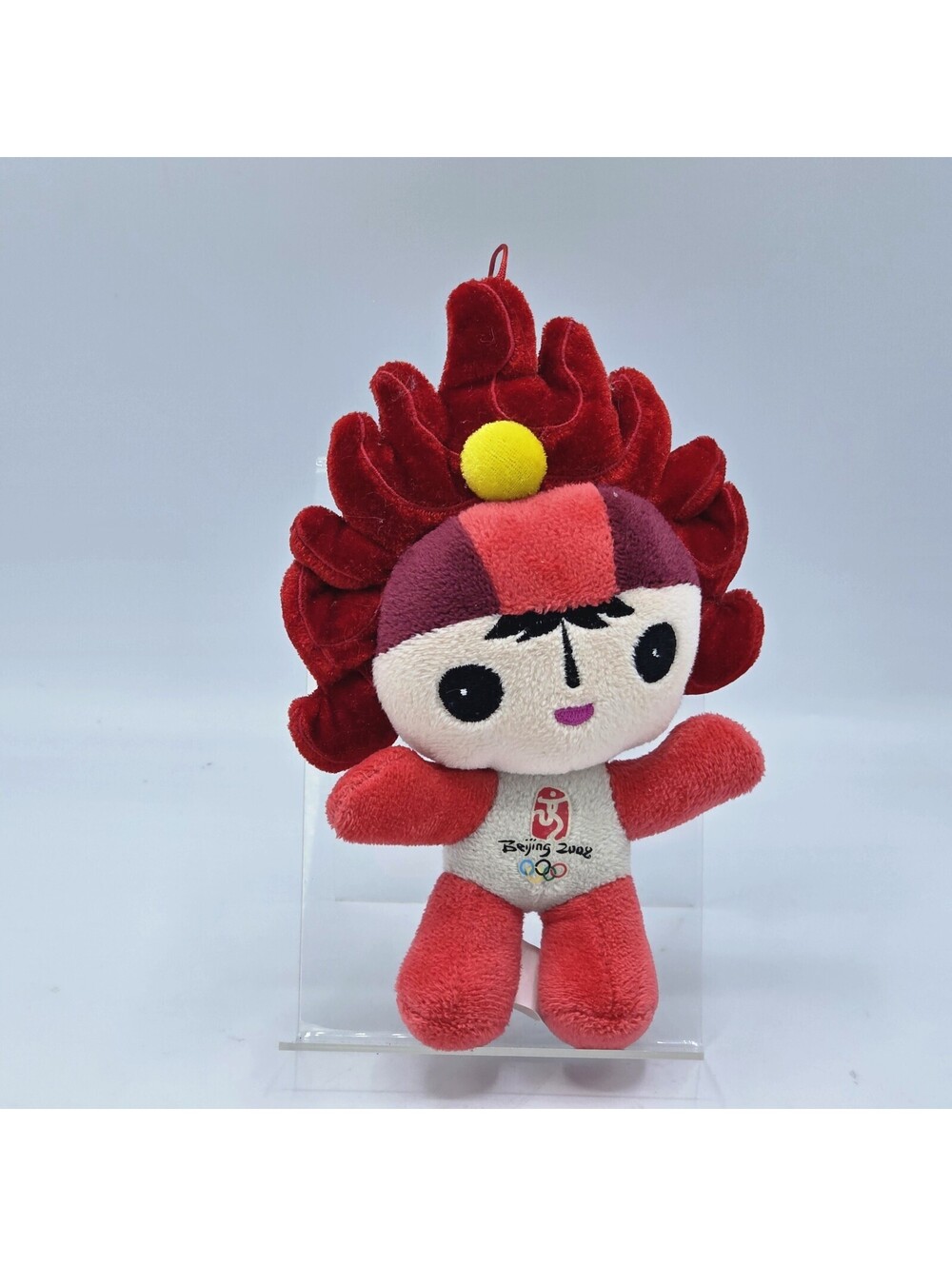 Beijing China 2008 Summer Olympics Mascot Huanhuan Red Fire Fuwa Doll Plush 7"